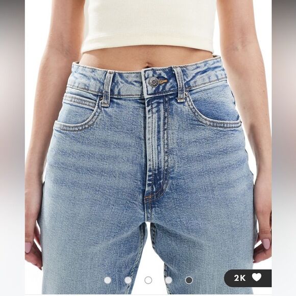 New with tags ASOS DESIGN High Waist Slim Fit Mom Jeans size Petite 26/28. - Picture 5 of 11